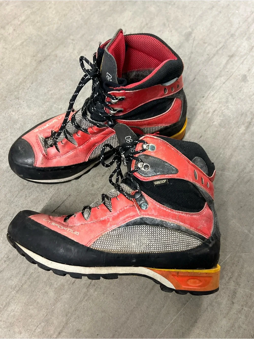 La Sportiva Red and Black Mountaineering Boots 43 1/2